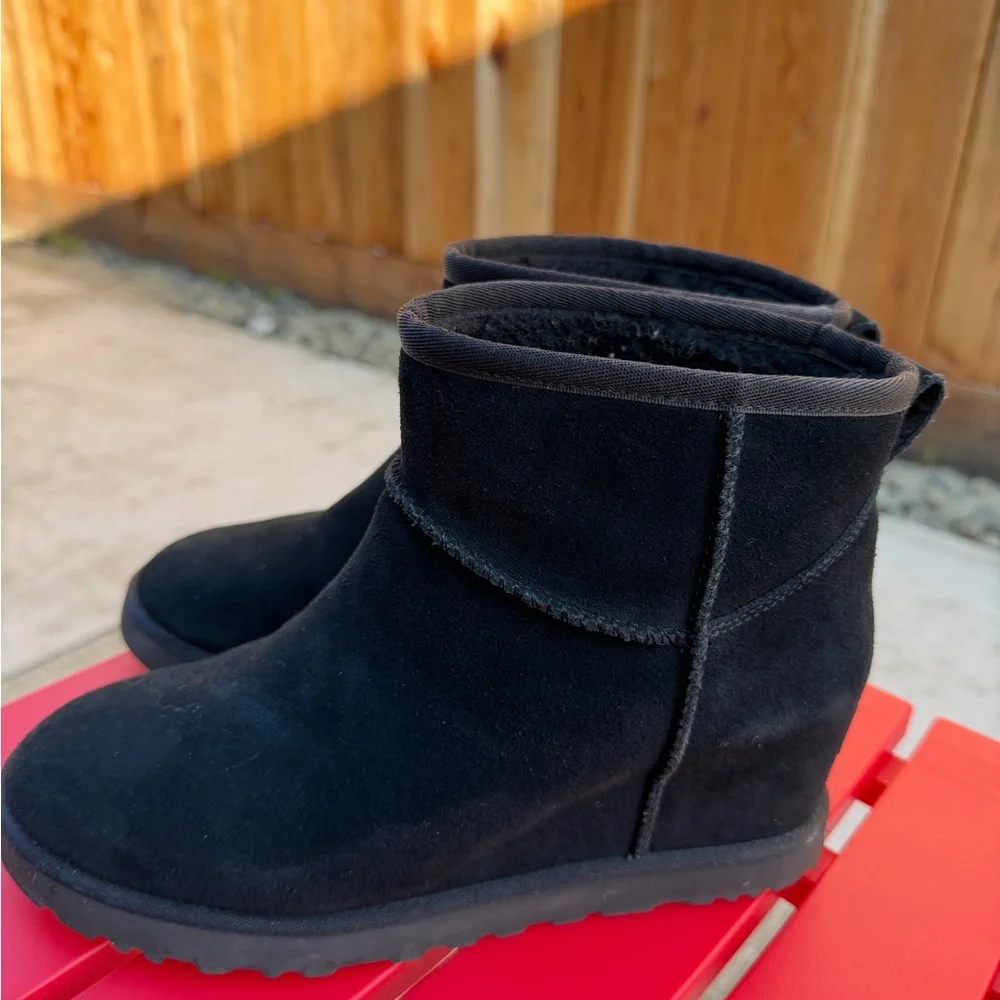 UGG Charcoal mini  Suede wedge Ankle Boots